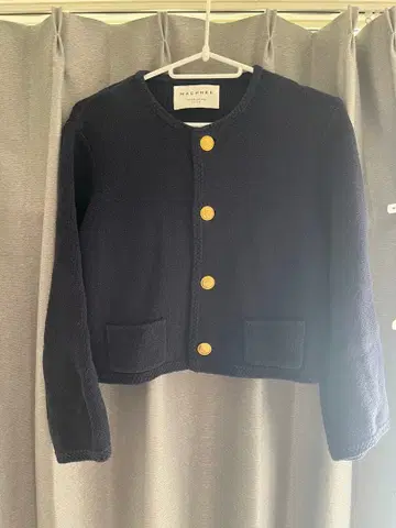 MACPHEE 하프노 리브 클랩드 가디건