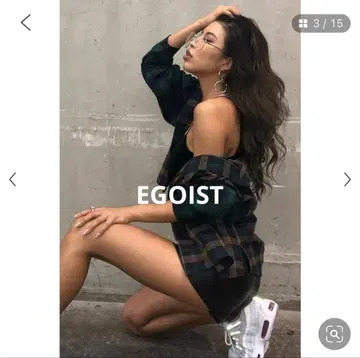 EGOIST 에고이스트 긴팔 셔츠 겉옷 체크 플란넬 셔츠