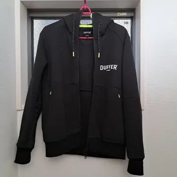 DUFFER 블랙 풀 집업 후드티 블랙