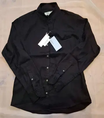 블랙 스탠드 카라 셔츠