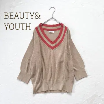 뷰티앤유스 긴팔 니트 V넥 얇은 소재 캐주얼 스쿨