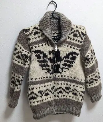 울 혼방 집업 스웨터 에스닉 패턴