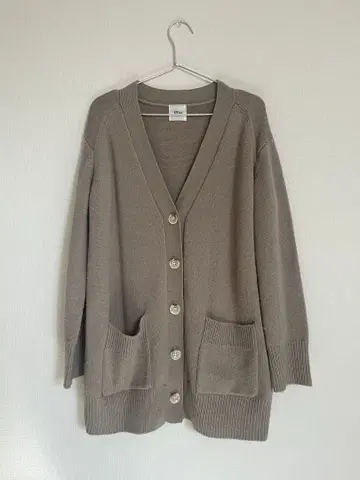 mite 그레이 가디건 포켓 디자인 긴팔