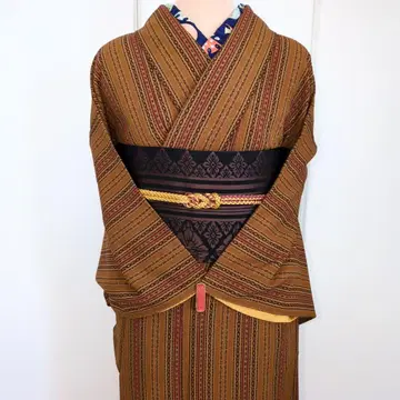 넉넉한 사이즈 워셔블 기모노 세로 줄무늬 시크 어른 기모노 코몬