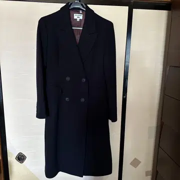 유니클로 이네스 콜라보 트위드 더블 롱 코트 네이비 L 사이즈