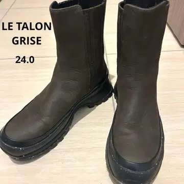 LE TALON GRISE 가죽 VIBRAM 사이드 고어 부츠 카키 37