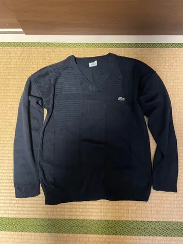 LACOSTE 네이비 V넥 스웨터 L