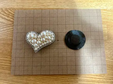 하트 펄 마그넷 브로치 S 사이즈 미사용 새상품