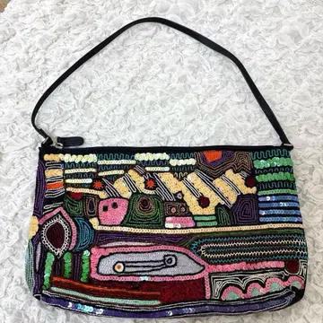 coccinelle 스팽글 비즈 자수 핸드백 이탈리아제