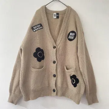 PUBLUX MARYQUANT 마리크완트 와펜 샤기 니트 가디건