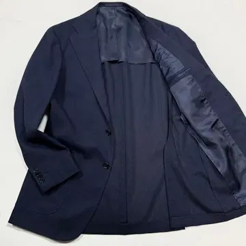 컨디션 최상 L 링자켓 울 호프색 언라이닝 자켓 남성용 네이비