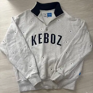 KEBOZ 그레이 하프 지퍼 맨투맨