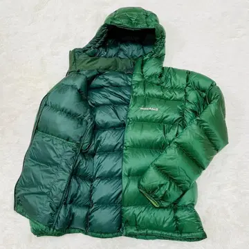 몽벨 라이트 알파인 다운 후드티 M 다크 그린 스태프 백 없음