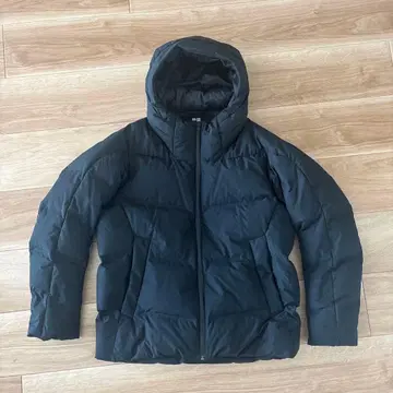 UNIQLO 블랙 후드 부착 다운 자켓 XL