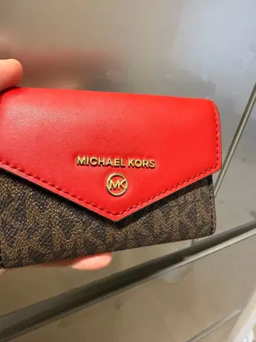 MICHAEL KORS 가죽 키케이스 레드/브라운