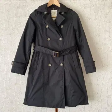[ 미사용품 ] ikka 이카 다운 페더 트렌치코트 롱 블랙 M