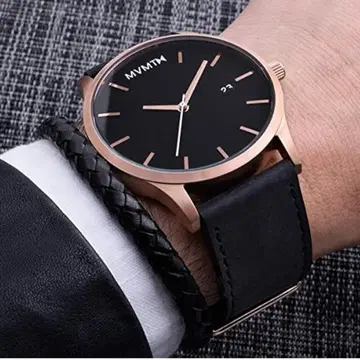최종 가격 인하!! MVMT 무브먼트 손목시계 블랙 가죽/로즈 골드