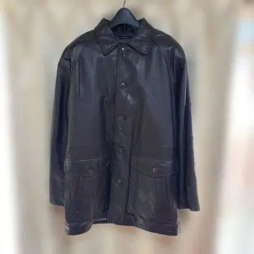 다크 브라운 라무 가죽 자켓 LES MUES PARIS 남성용