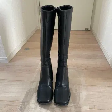 AZUL 블랙 롱 부츠 스퀘어토 S 사이즈