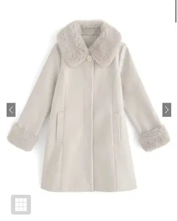 GRL 펄 브로치 포함 퍼 플레어 코트 [ ze786 ]