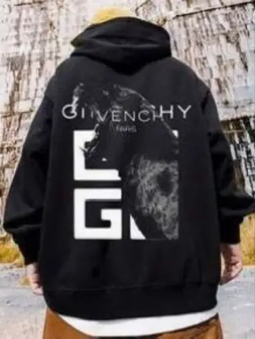 미사용 새상품 블랙 남녀 공용 루즈핏 후드티 XL