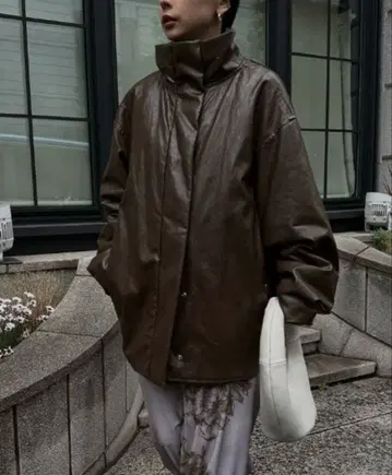 Ameri PASTING LIKE FAKE LEATHER JACKET