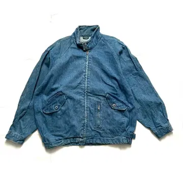 80-90s 빈티지 데님 블루종 봄버 자켓 하이넥 VTG