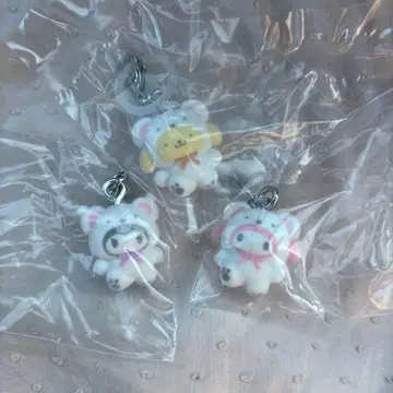 산리오 가챠가챠 복슬복슬 스노우 메지루시 액세서리 3개 세트