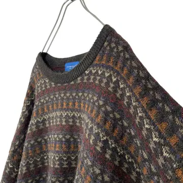 구제 페어아일 패턴 레트로 니트 스웨터