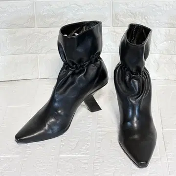 EVOL 개더 스틸레토 부츠 블랙 블랙 24.5cm