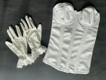화이트 코르셋 & 장갑 세트