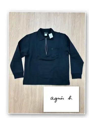 [ 새상품 ] 에네스베 agnes b homme 블랙 하프 지퍼