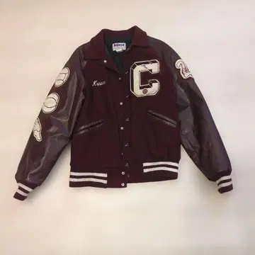 Meca 바시티 자켓 버건디