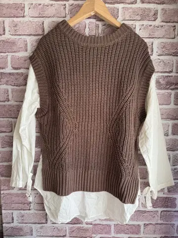 ALEXIA STAM 브라운 니트 베스트