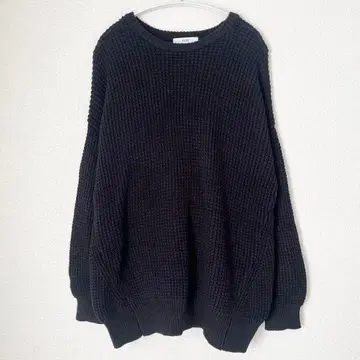 IEDIT 이디트 니트 스웨터 뜨개질 굵은 짜임 블랙 LL