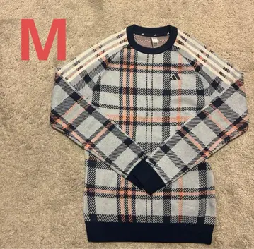 아디다스 골프 체크 니트 M 사이즈 상의