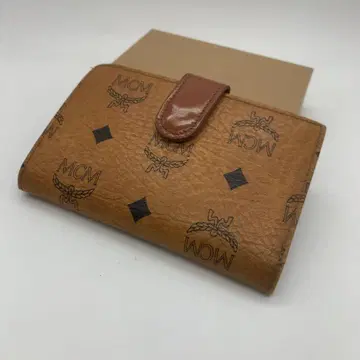 MCM MCM 이단 접이식 지갑 가마구치 비세토스 패턴 브라운