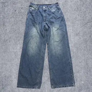 LEMAIN SECOND 빈티지 가공 와이드 데님