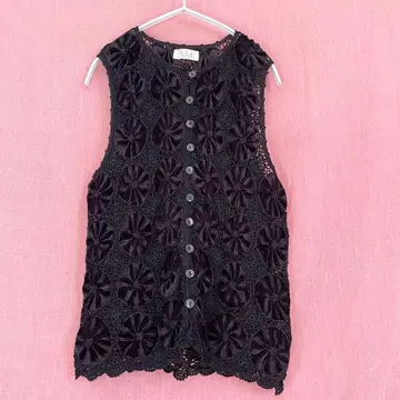 빈티지 vintage 요요 퀼트 베스트 모드 레트로 구제 의류 블랙 컬러