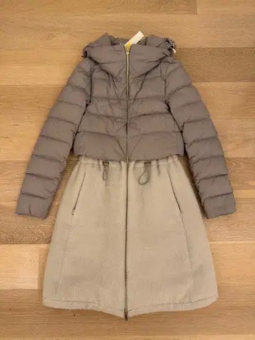 헬노 HERNO 그레이 절개 다운 자켓 코트 38 에스트네이션