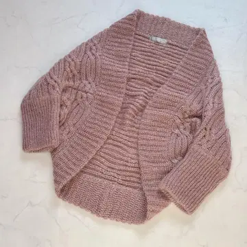 다마 컬렉션 니트 가디건 볼레로 모헤어 실크 오픈 프론트