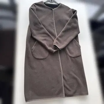 유나이티드 애로우즈 모카 블랙 리버서블 노카라 코트