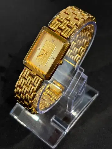 fine gold 시계 골드 직사각형 케이스 쿼츠 손목시계