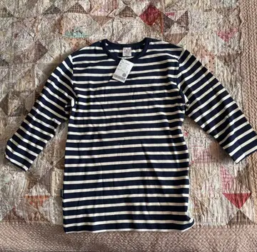 AVIREX 7부 소매 티셔츠 M 네이비/화이트 데일리