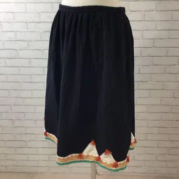 12.10 h123 스나오 쿠와하라 스트라이프 패턴 스커트 M 프린지