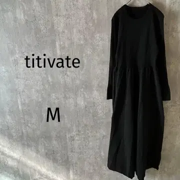 [titivate/티티베이트] 볼륨 스커트 니트 원피스 블랙 M