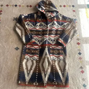 Radarista 기하학 패턴 후드 부착 자켓