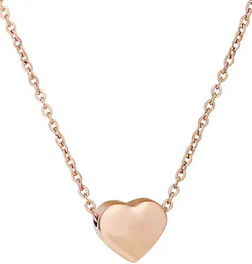 [ 목걸이 ] 여성용 하트 핑크 골드 귀여운