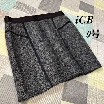 [ iCB ] 아이씨비 트위드 타이트 스커트 미니 스커트 울 100%