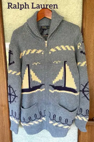 새상품급 랄프 로렌 카우치 스타일 마린 패턴 코튼 니트
